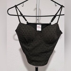 No boundaries Retro Crop Top Black/gold Shimmer New With Tag. Halloween. Cat